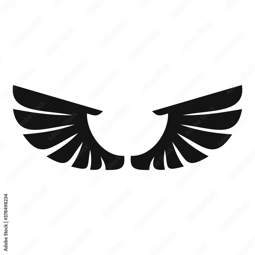 Poster Flight wings icon. Simple illustration of flight wings vector icon for web design isolated on white background