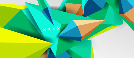 3d low poly abstract shape background vector illustration