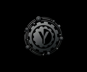 Y Letter Metar Gear Icon Design Perfect for automotive, machinery and  industrial logo.