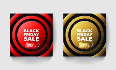 Black Friday sale banner design, red and gold Black Friday sale banner