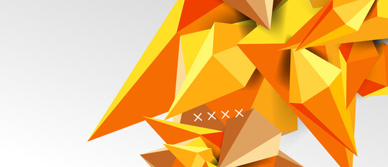 3d low poly abstract shape background vector illustration