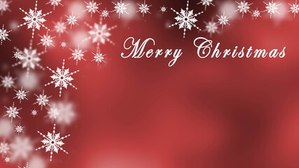 Christmas background in red design - greeting card with place for your text - Merry Christmas lettering - 3D illustration