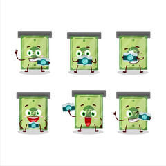 Photographer profession emoticon with money slot cartoon character