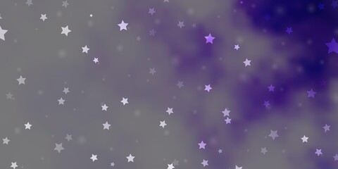 Light Purple vector background with small and big stars. Decorative illustration with stars on abstract template. Pattern for new year ad, booklets.