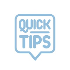 Quick tips badge with speech bubble vector flat illustration. Help information or important message with text inscription isolated on white. Decorative reminder sticker or helpful advice label