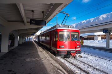 Train station in DAVOS-Platz, SWITZERLAND.