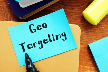 Financial concept meaning Geo Targeting with phrase on the page.