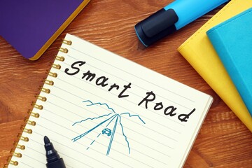 Financial concept meaning Smart Road with sign on the page.