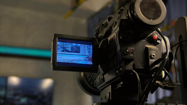 the process of shooting a studio camera
