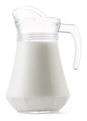 Glass milk jar isolated on white background