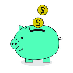 Piggy Bank Save Money Illustration