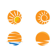 Set Vector Icon Logo Template Sun