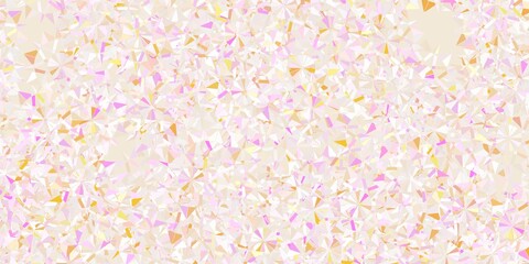 Light pink, yellow vector beautiful snowflakes backdrop with flowers.