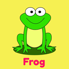 Animal Frog Playing Card For Kids Cartoon Illustration Vector