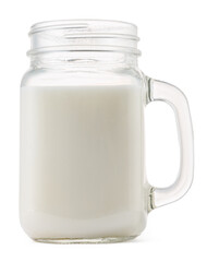Glass of milk isolated on white background