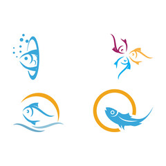 Set Fish Icon vector illustration logo