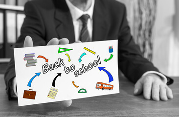 Back to school concept on an index card