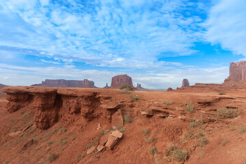 Fototapeta na wymiar Monument Valley imposing rock structures.