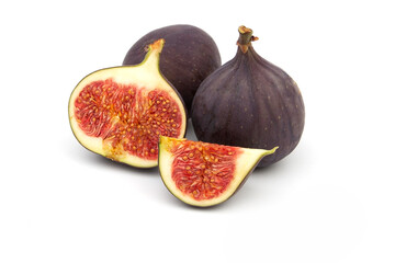fresh juicy figs on white background