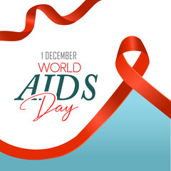 Aids Awareness Red Ribbon. World Aids Day concept. 