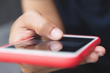 Young woman using smartphone. Online Dating, Text Messaging, Telephone, Technology, Human Hand, Adult