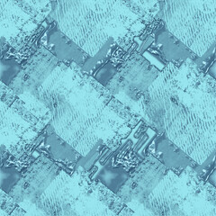 Seamless abstract pattern. Texture and stains in blue shades. Water and ice.