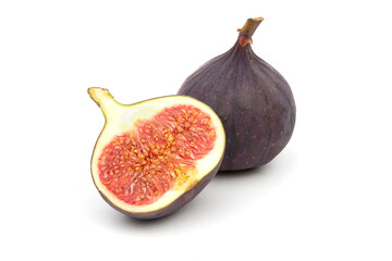 fresh juicy figs on white background