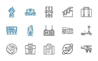airport icons set