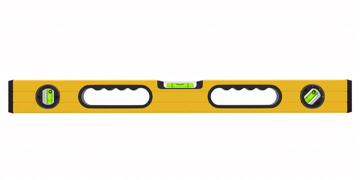 Building spirit level tool isolated on white with clipping path.