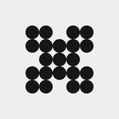 Abstract Cross Pattern Dots Logo generative computational art illustration