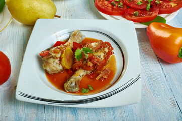 Sicilian Pan Grilled Chicken in Peperonata