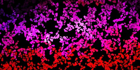 Dark purple, pink vector template with abstract forms.