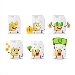 sim card cartoon character with cute emoticon bring money