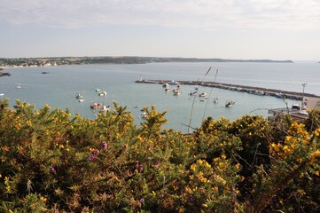 Erquy Harbor seen from headland
