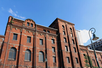 Fototapeta premium Closeup view of old colonial building around Moji Station in Kitakyushu