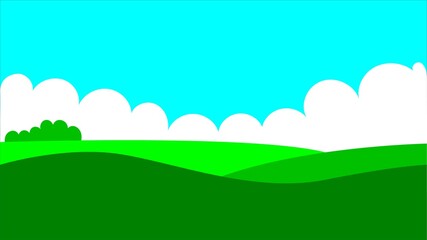 Vector illustration of beautiful summer fields landscape