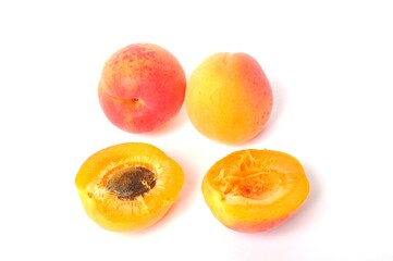 Apricot on white background