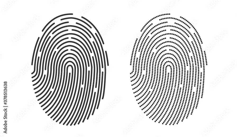 Poster fingerprint icon design for app and finger print flat scan. vector illustration vector design on whi