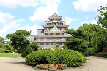 Main building of Okayama-jo or Okayama Castle of Japan