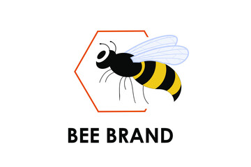 Bee Logo design concept for honey healthy product