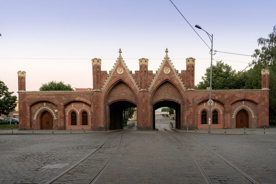 Kaliningrad, Russia-June 14, 2020: Brandenburg gate-fortifications of Konigsberg.