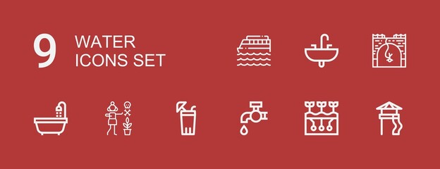 Editable 9 water icons for web and mobile