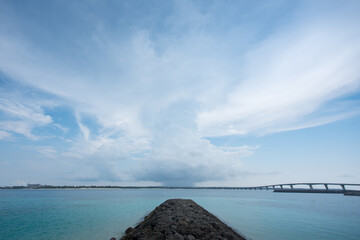 Obraz premium 来間港, 来間島, 宮古島, 沖縄, 日本