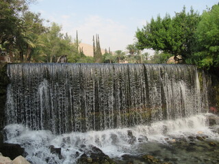 Stunning waterfalls at Sachne Park, Israel