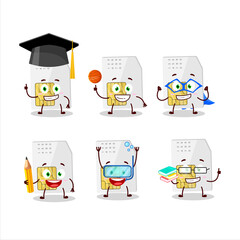 School student of sim card cartoon character with various expressions