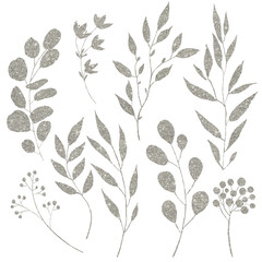 Silver leaves texture, jpg