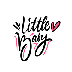Obraz premium Little Baby delicately crafted in calligraphy, this endearing phrase captures the innocence and sweetness of newborns, ideal for nursery decor, baby announcements, or shower invitations.