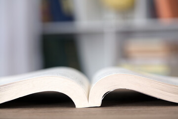 An open book on desk