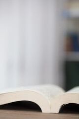 An open book on the desk