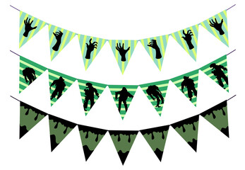 Zombie theme Bunting Hanging party